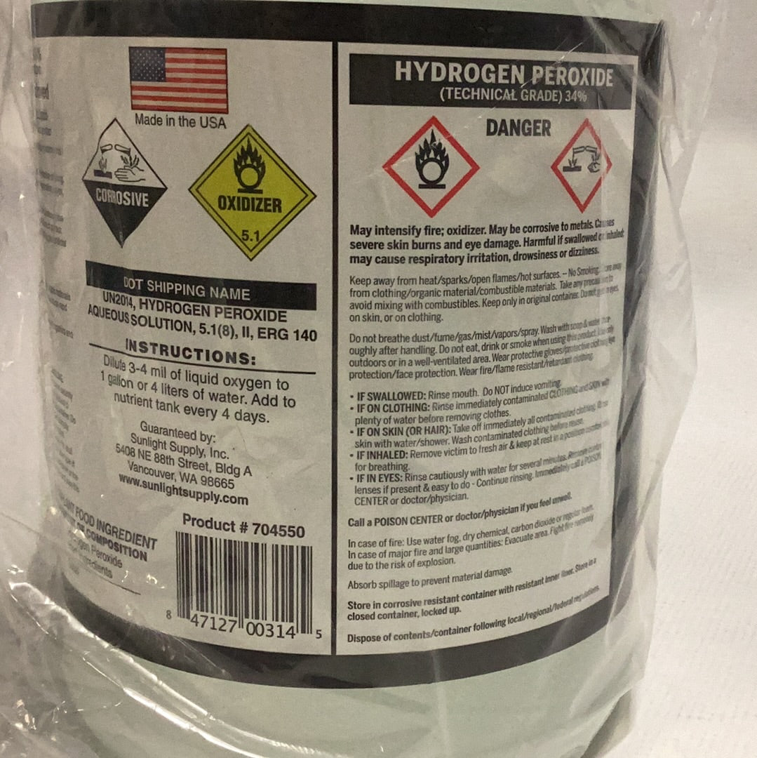 Alchemist H202 Liquid Oxygen-34% Conc. : 1 Gal