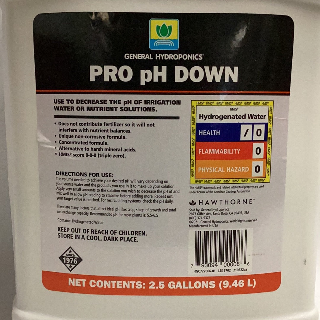 GH PRO pH Down-NO PPM : 2.5 Gal