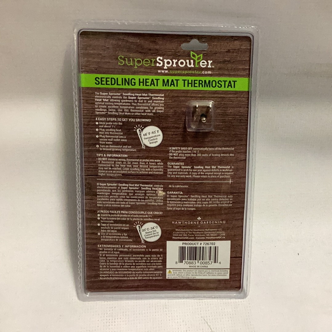 Super Sprouter Mat Thermostat-Analog/Dial : 120v