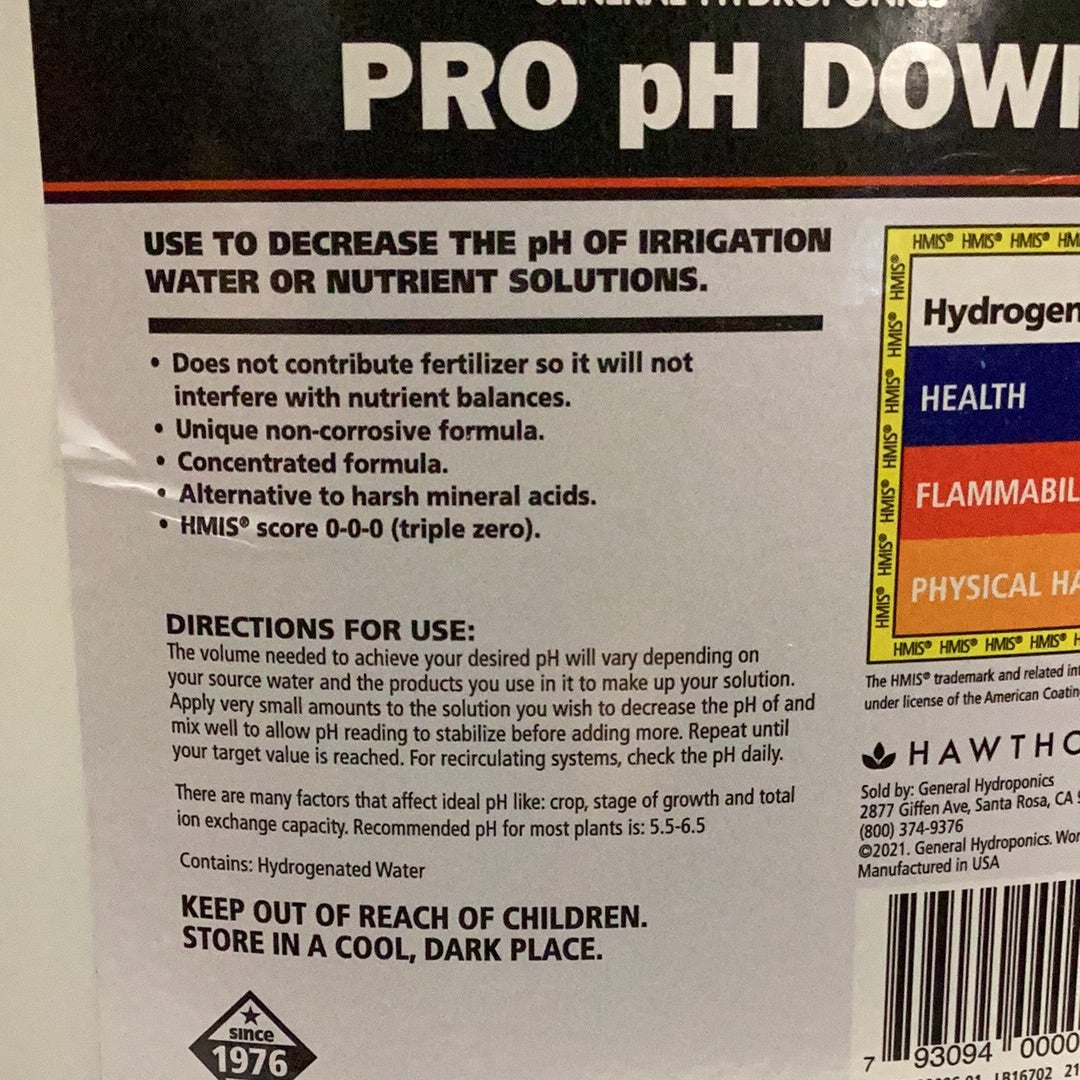 GH PRO pH Down-NO PPM : 2.5 Gal