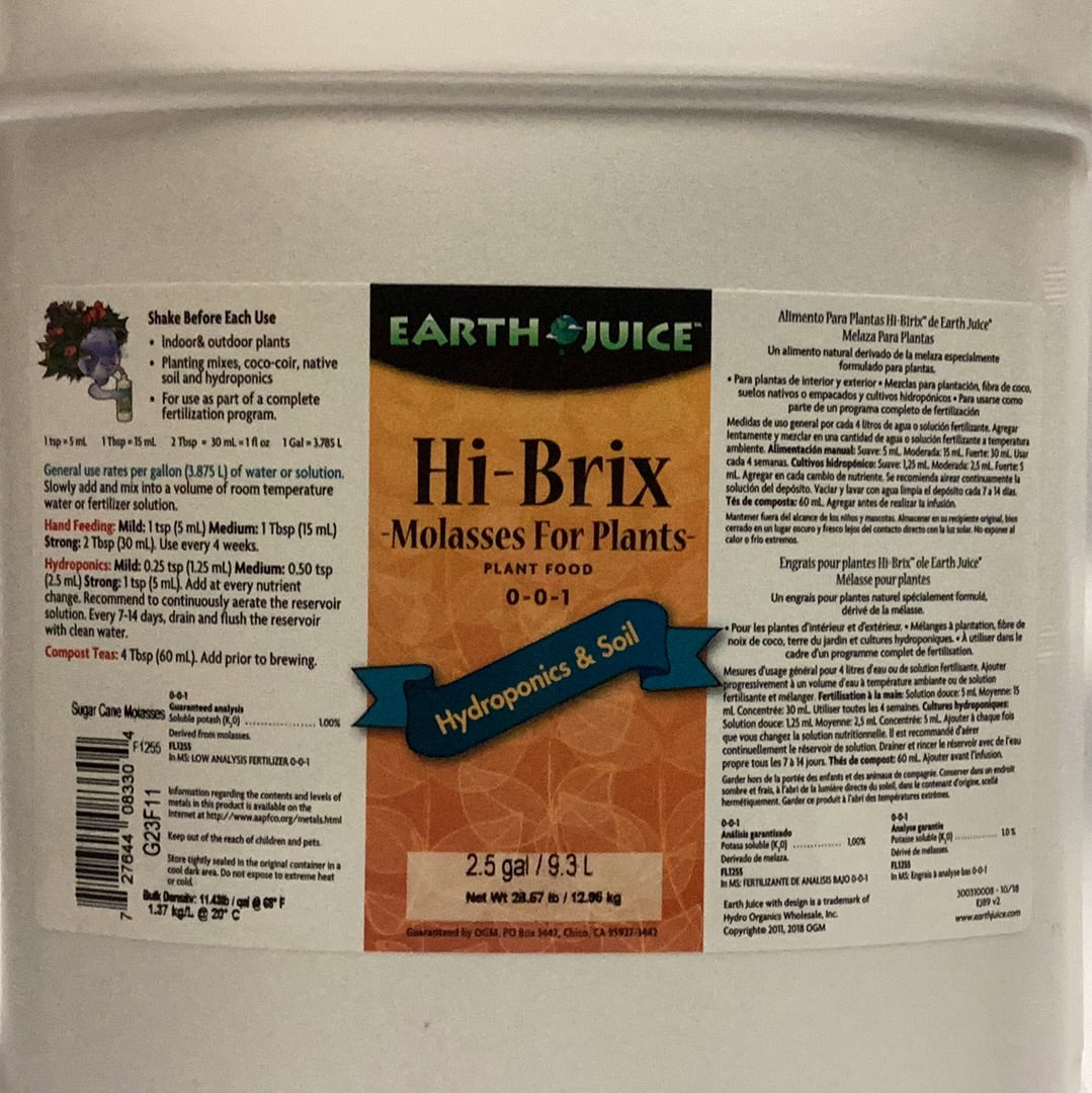 Earth Juice Hi-Brix Molasses-2.5 Gal