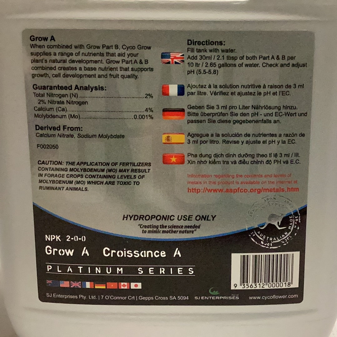 Cyco Grow A-2-Part Grow : 5 Liter