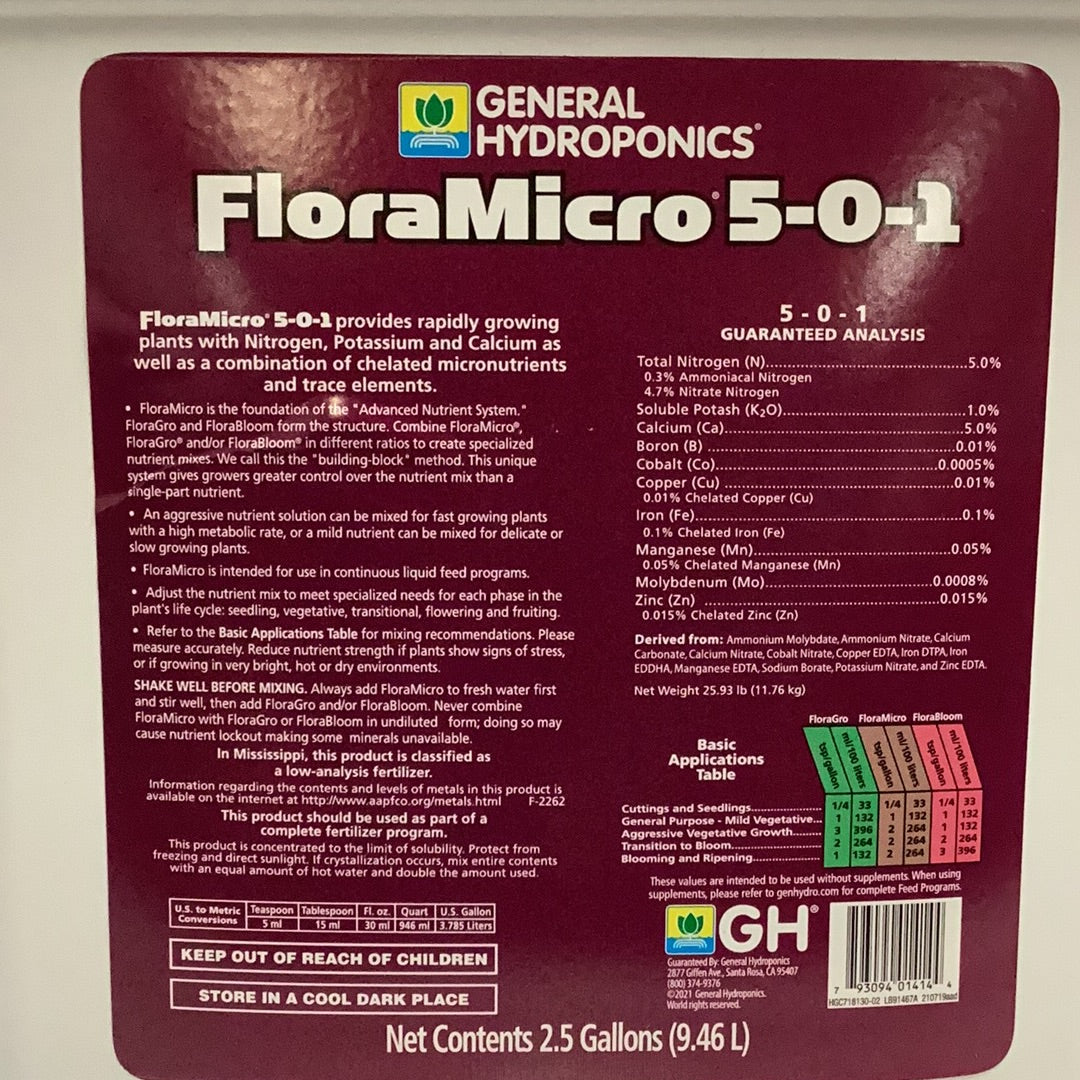 GH Flora Micro-Micro : 2.5 Gal